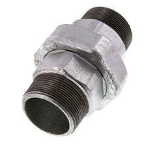 R 2'' Zinc plated Cast iron Double Nipple 3-pieces with Conically sealing 25 Bar
