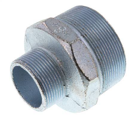 R 2 1/2'' x R 1 1/2'' Hierro fundido zincado Espiga doble 25 Bar