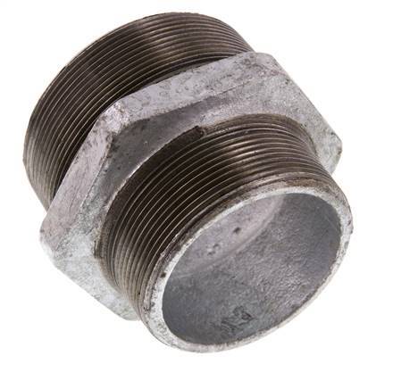 R 3'' x R 2 1/2'' Hierro fundido zincado Espiga doble 25 Bar