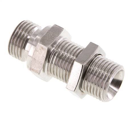 G 1/2'' Stainless steel Bulkhead Double nipple 350 Bar - Hydraulic