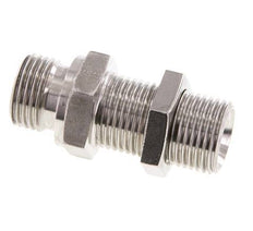 G 1/2'' Stainless steel Bulkhead Double nipple 350 Bar - Hydraulic