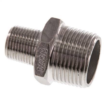 R 3/4'' x R 3/8'' Stainless steel Double Nipple 16 Bar