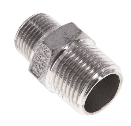3/8'' NPT x 1/2'' NPT Stainless steel Double Nipple 16 Bar