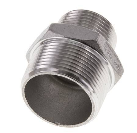 1'' NPT x 1 1/4'' NPT Espiga doble de acero inoxidable 16 Bar