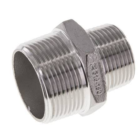 1'' NPT x 1 1/4'' NPT Espiga doble de acero inoxidable 16 Bar