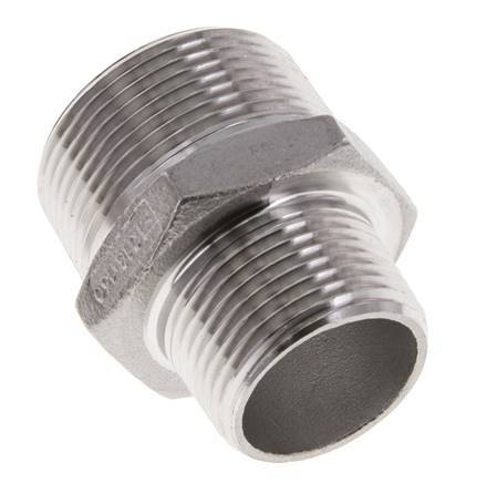 1'' NPT x 1 1/4'' NPT Espiga doble de acero inoxidable 16 Bar