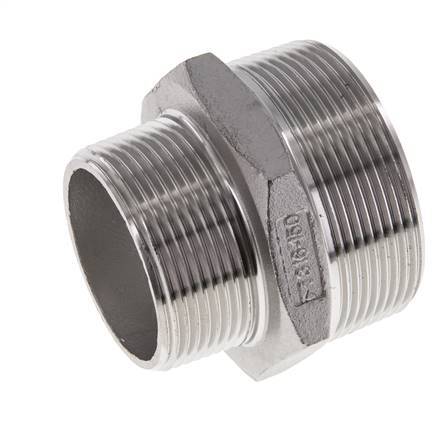 1 1/2'' NPT x 2'' NPT Stainless steel Double Nipple 16 Bar
