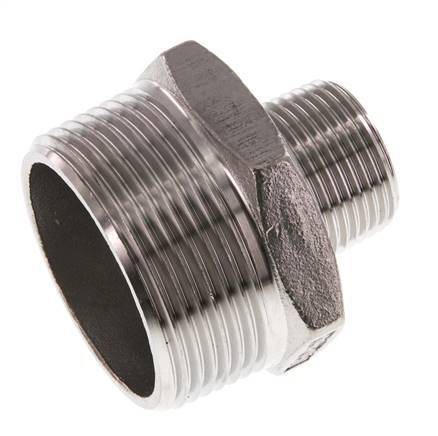 R 1 1/2'' x R 3/4'' Acero inoxidable de doble espiga 16 Bar