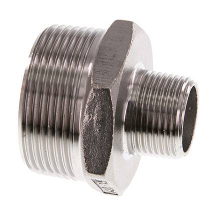 R 1 1/2'' x R 3/4'' Acero inoxidable de doble espiga 16 Bar