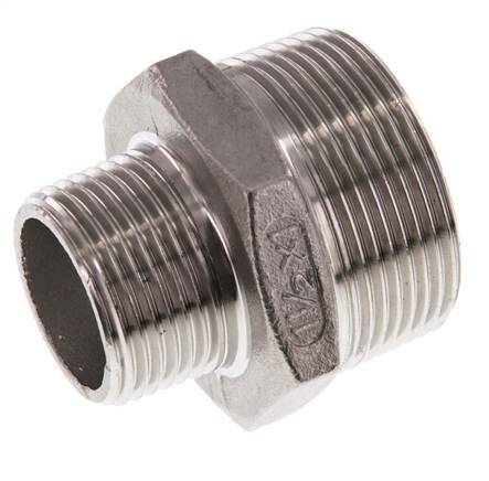 R 1 1/2'' x R 1'' Acero inoxidable de doble espiga 16 Bar