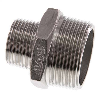 R 1 1/2'' x R 1'' Acero inoxidable de doble espiga 16 Bar