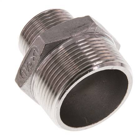 R 1 1/2'' x R 1'' Acero inoxidable de doble espiga 16 Bar