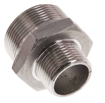 R 1 1/2'' x R 1'' Acero inoxidable de doble espiga 16 Bar