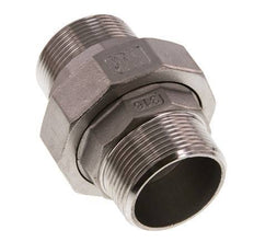 R 1 1/2'' Stainless steel Double Nipple 3-pieces with Conically sealing 16 Bar