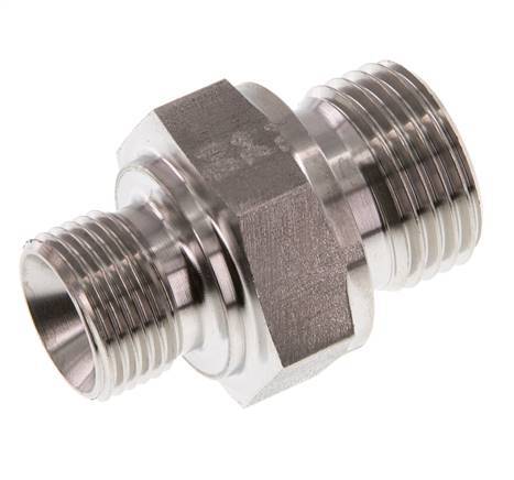 G 1/2'' x G 3/8'' Acero inoxidable doble espiga 400 Bar - Hidráulico
