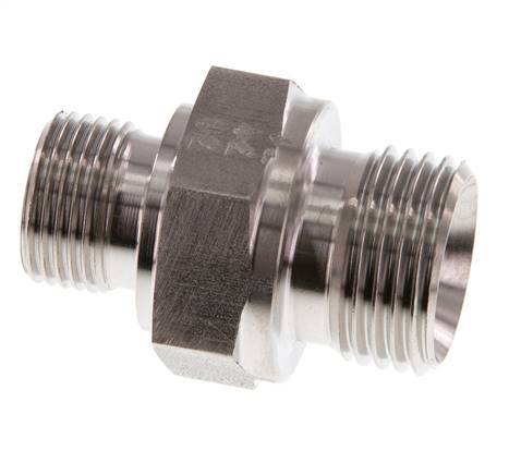 G 1/2'' x G 3/8'' Acero inoxidable doble espiga 400 Bar - Hidráulico