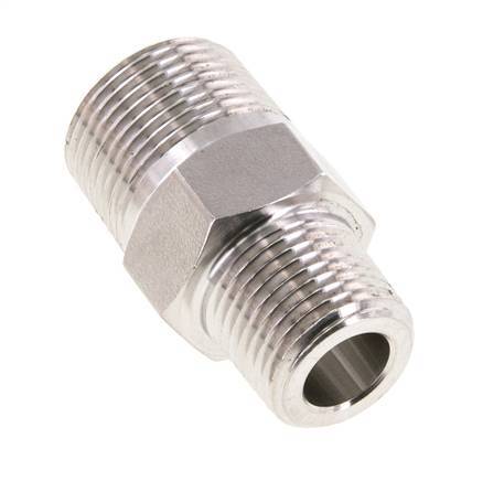 1/2'' NPT x 3/4'' NPT Stainless steel Double Nipple 170 Bar - Hydraulic