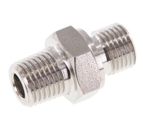 1/4'' NPT x G 1/4'' Acero inoxidable Racor doble 40 Bar - Hidráulico
