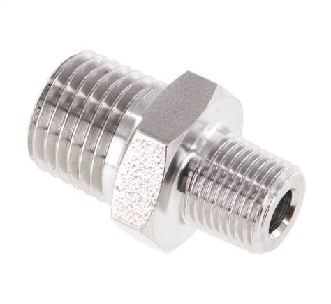 1/8'' NPT x 1/4'' NPT Acero inoxidable Espiga doble 275 Bar - Hidráulico