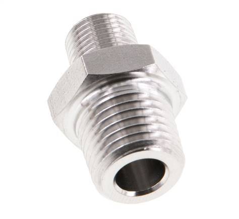 1/8'' NPT x 1/4'' NPT Acero inoxidable Espiga doble 275 Bar - Hidráulico