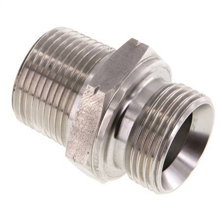 1'' NPT x G 1'' Acero inoxidable Espiga doble 40 Bar - Hidráulico
