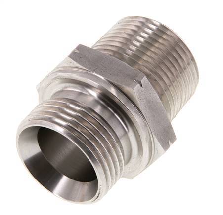 1'' NPT x G 1'' Stainless steel Double Nipple 40 Bar - Hydraulic