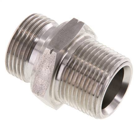 1'' NPT x G 1'' Stainless steel Double Nipple 40 Bar - Hydraulic