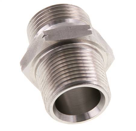 1'' NPT x G 1'' Stainless steel Double Nipple 40 Bar - Hydraulic