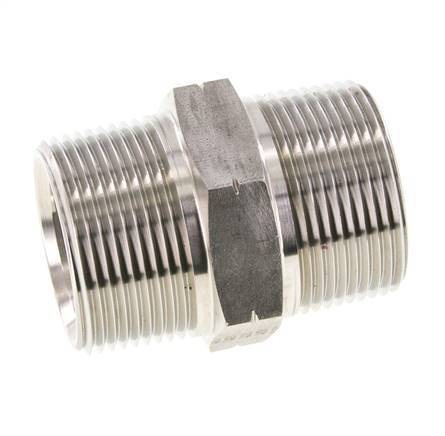 1 1/4'' NPT Stainless steel Double Nipple 80 Bar - Hydraulic
