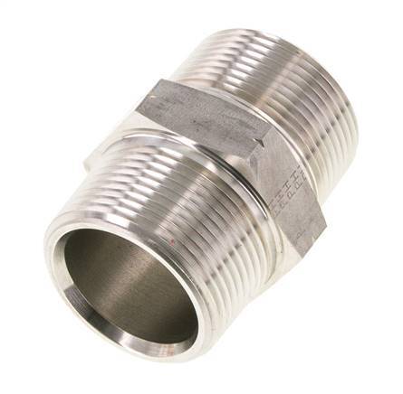 1 1/4'' NPT Stainless steel Double Nipple 80 Bar - Hydraulic