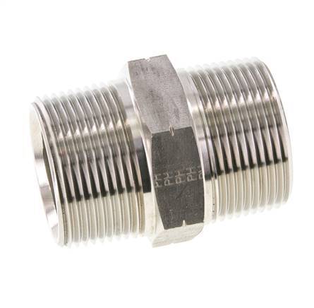 1 1/4'' NPT Stainless steel Double Nipple 80 Bar - Hydraulic
