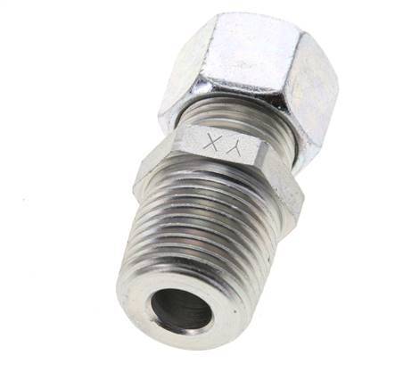 1/2'' NPT Male x 12L Zinc plated Steel Straight Cutting Ring 315 Bar DIN 2353