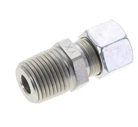 1/2'' NPT Male x 12L Zinc plated Steel Straight Cutting Ring 315 Bar DIN 2353