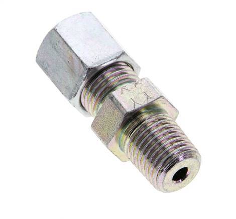 1/4'' NPT Male x 6S Zinc plated Steel Straight Cutting Ring 630 Bar DIN 2353 [2 Pieces]
