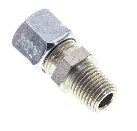 1/4'' NPT Male x 10L Zinc plated Steel Straight Cutting Ring 315 Bar DIN 2353 [2 Pieces]