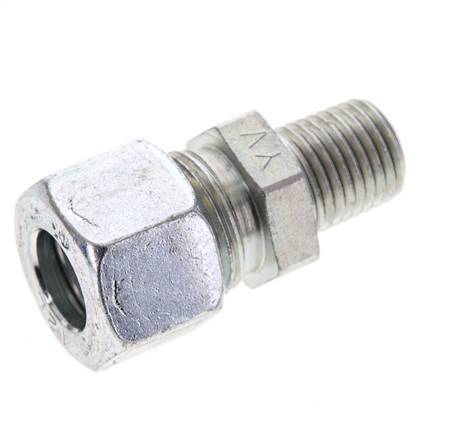 1/4'' NPT Male x 12L Zinc plated Steel Straight Cutting Ring 315 Bar DIN 2353 [2 Pieces]