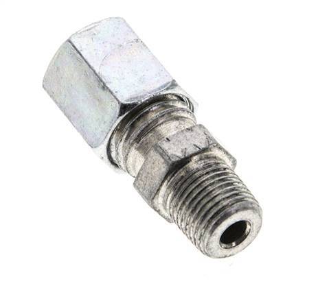 1/8'' NPT Male x 6L Zinc plated Steel Straight Cutting Ring 315 Bar DIN 2353 [2 Pieces]