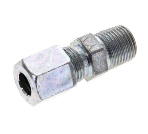 1/8'' NPT Male x 6LL Zinc plated Steel Straight Cutting Ring 100 Bar DIN 2353