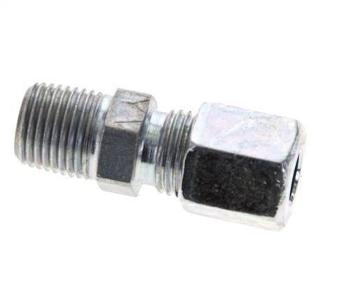 1/8'' NPT Male x 6LL Zinc plated Steel Straight Cutting Ring 100 Bar DIN 2353