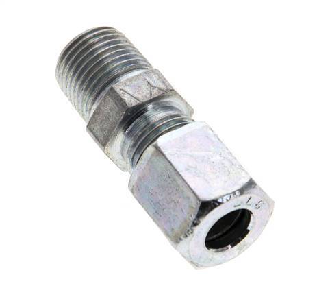 1/8'' NPT Male x 6LL Zinc plated Steel Straight Cutting Ring 100 Bar DIN 2353