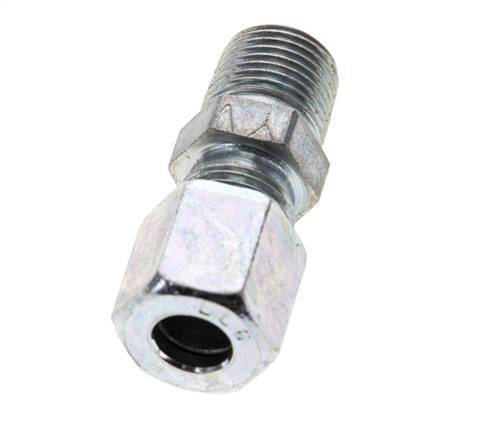 1/8'' NPT Male x 6LL Zinc plated Steel Straight Cutting Ring 100 Bar DIN 2353