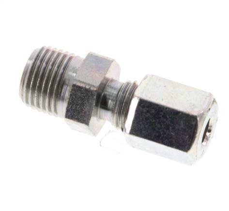 R 1/8'' Male x 4LL Zinc plated Steel Straight Cutting Ring 100 Bar DIN 2353 [2 Pieces]