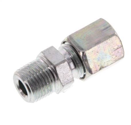 R 1/8'' Male x 6LL Zinc plated Steel Straight Cutting Ring 100 Bar DIN 2353 [5 Pieces]