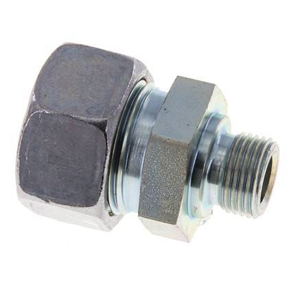 M18x1.5 Male x 22L Zinc plated Steel Straight Cutting Ring 160 Bar DIN 2353