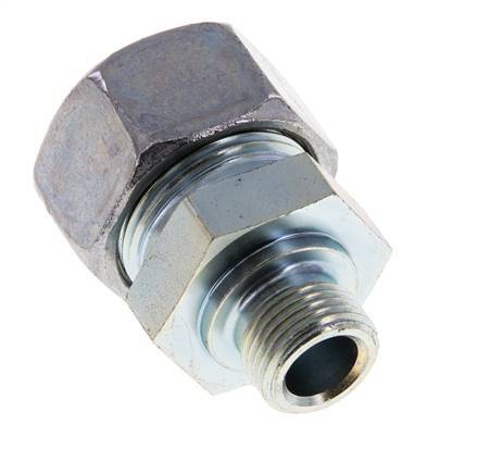 M18x1.5 Male x 22L Zinc plated Steel Straight Cutting Ring 160 Bar DIN 2353