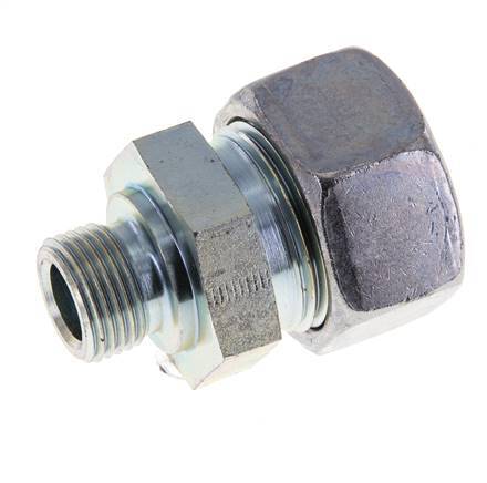 M18x1.5 Male x 22L Zinc plated Steel Straight Cutting Ring 160 Bar DIN 2353