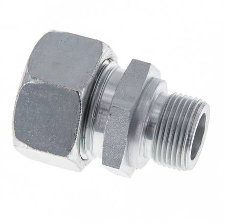 M22x1.5 Male x 22L Zinc plated Steel Straight Cutting Ring 160 Bar DIN 2353