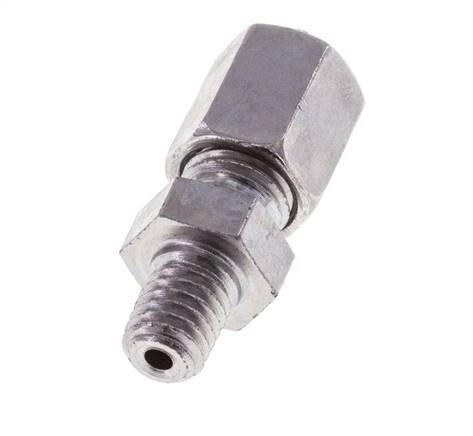 M6 Male x 4LL Zinc plated Steel Straight Cutting Ring 100 Bar DIN 2353