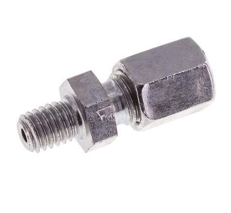 M6 Male x 4LL Zinc plated Steel Straight Cutting Ring 100 Bar DIN 2353