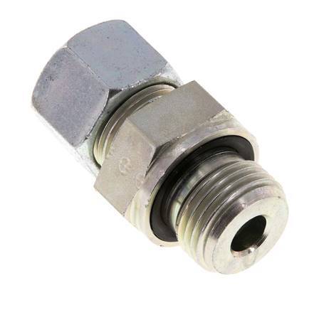 G 1/2'' Male x 12S Zinc plated Steel Straight Cutting Ring with FKM Seal 630 Bar DIN 2353 [2 Pieces]